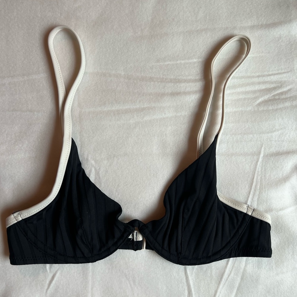 Aerie Wide Rib Unlined Underwire Plunge Bikini Top NEW W/ Tag